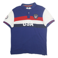 TOMMY HILFIGER Mens Blue & White USA Short Sleeve Cotton Polo Shirt L Classic