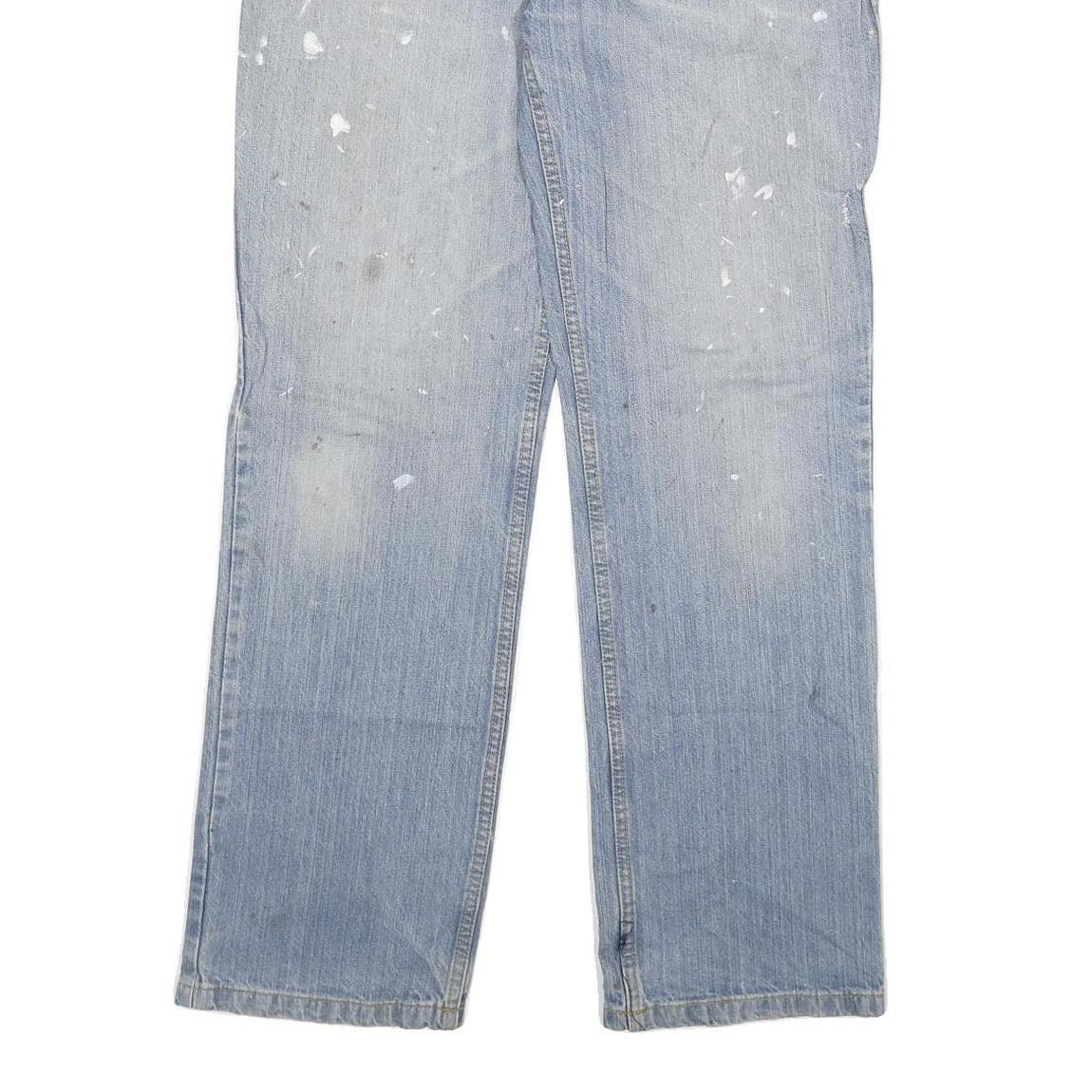 DICKIES Mens Regular Fit Light Blue Denim Jeans W34 L33 Classic Cotton Blend Zip