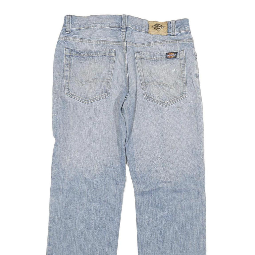 DICKIES Mens Regular Fit Light Blue Denim Jeans W34 L33 Classic Cotton Blend Zip