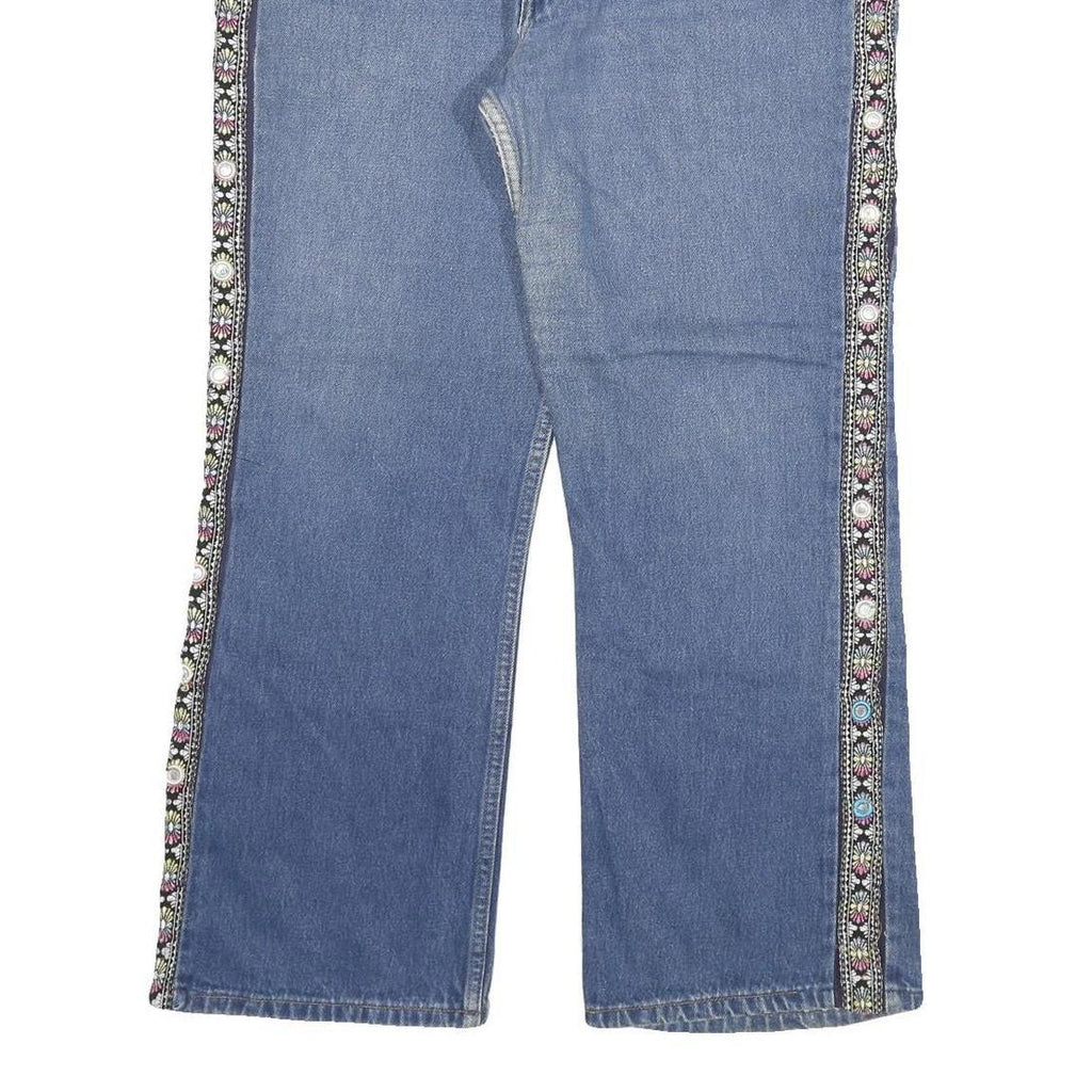 LEVI'S 602 Womens Jeans Blue Regular Straight Denim Medium W38 L30 Embroidered