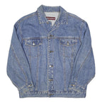NEVADA Mens Blue Denim Jacket L Cotton Classic Button Closure Casual Outerwear