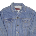 NEVADA Mens Blue Denim Jacket L Cotton Classic Button Closure Casual Outerwear