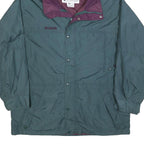COLUMBIA Mens Green & Purple Outdoor Jacket L Polyester Lightweight Zip