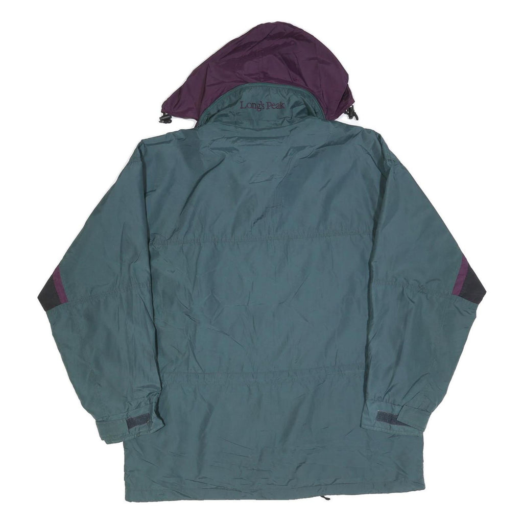 COLUMBIA Mens Green & Purple Outdoor Jacket L Polyester Lightweight Zip