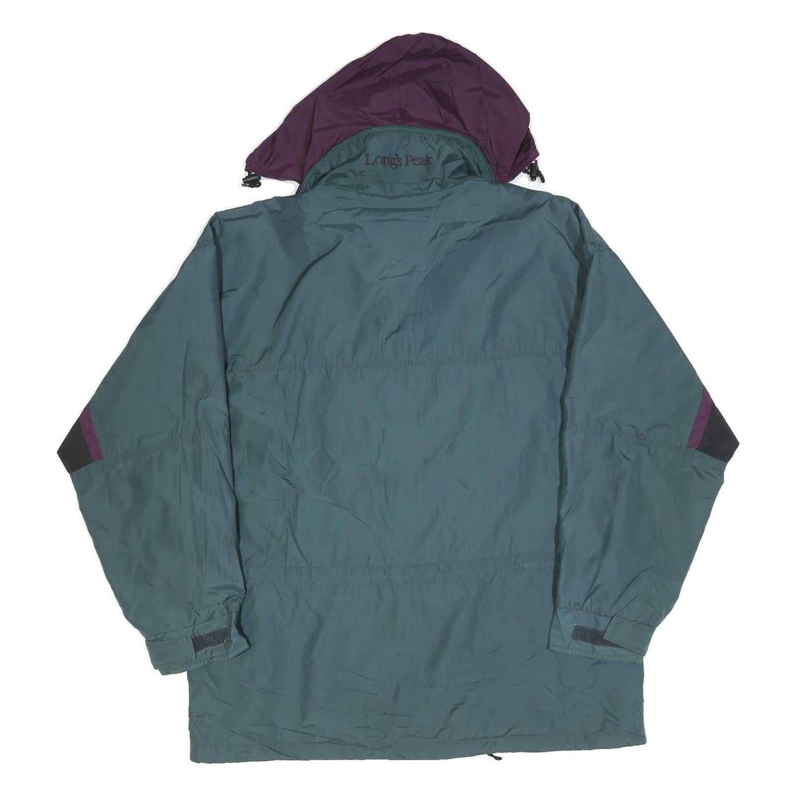 COLUMBIA Mens Green & Purple Outdoor Jacket L Polyester Lightweight Zip