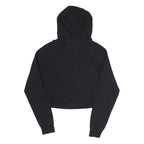 ELLESSE Womens Black Hoodie UK 10 Cropped Cotton Blend Sweatshirt