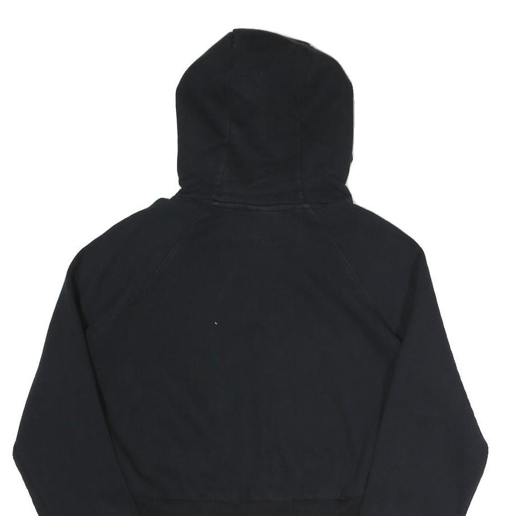 ELLESSE Womens Black Hoodie UK 10 Cropped Cotton Blend Sweatshirt