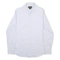 MASSIMO DUTTI Mens White Plain Shirt S Button Collar Smart Casual Cotton