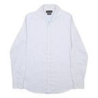 MASSIMO DUTTI Mens White Plain Shirt S Button Collar Smart Casual Cotton