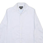MASSIMO DUTTI Mens White Plain Shirt S Button Collar Smart Casual Cotton