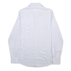 MASSIMO DUTTI Mens White Plain Shirt S Button Collar Smart Casual Cotton
