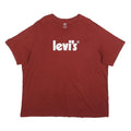 LEVI'S Mens Red Crew Neck 2XL Short Sleeve Cotton Blend T-Shirt Casual