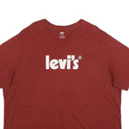 LEVI'S Mens Red Crew Neck 2XL Short Sleeve Cotton Blend T-Shirt Casual