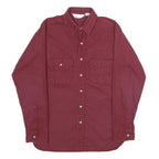 WOOLRICH Mens Maroon Cotton Shirt M Button Front Pockets Casual Classic Fit