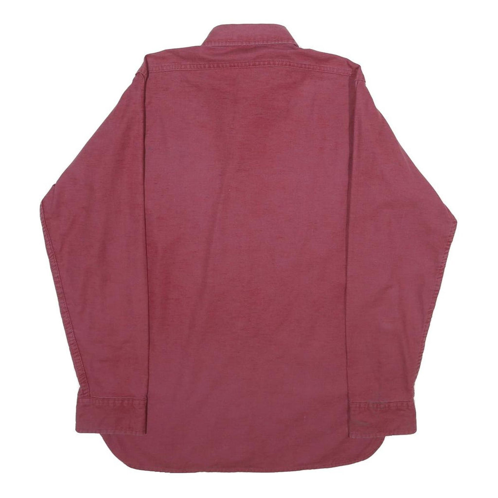 WOOLRICH Mens Maroon Cotton Shirt M Button Front Pockets Casual Classic Fit
