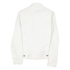 LEE Womens White Cotton Denim Jacket M Button Plain Casual Classic Fit