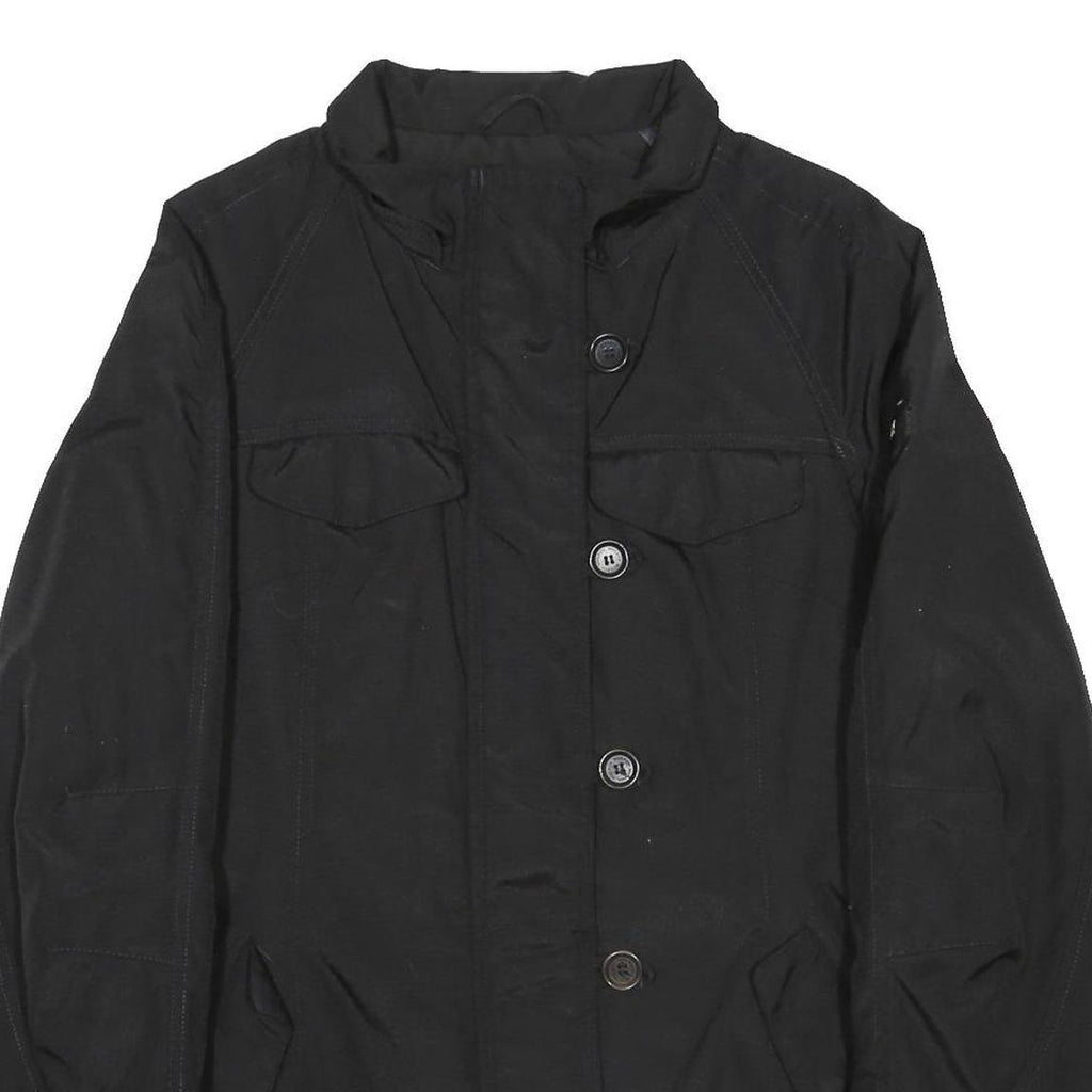 WOOLRICH Womens Black Jacket L Nylon Plain Zip Casual Smart Lightweight