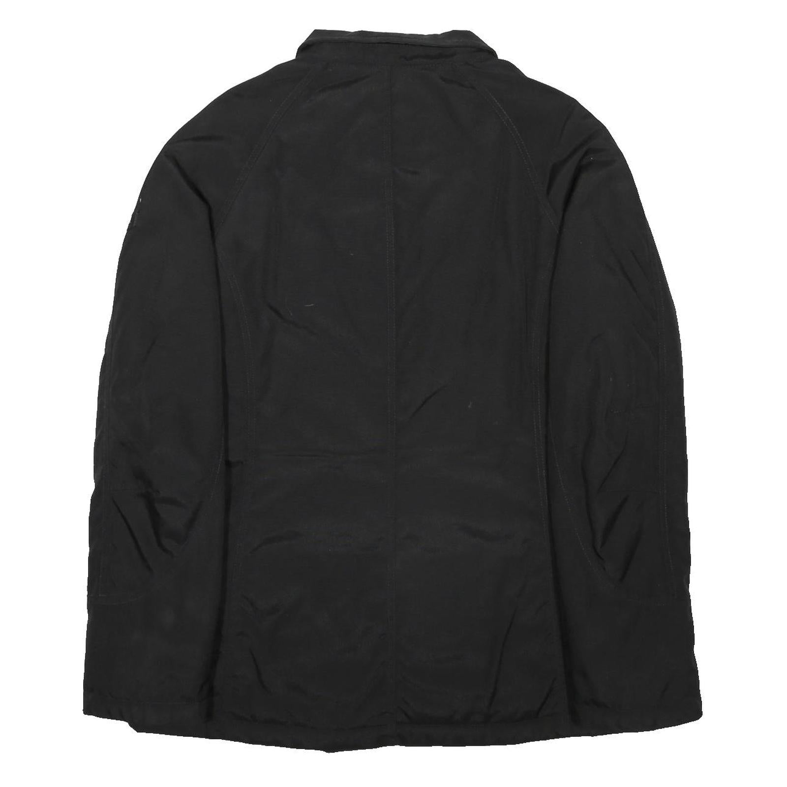 WOOLRICH Womens Black Jacket L Nylon Plain Zip Casual Smart Lightweight