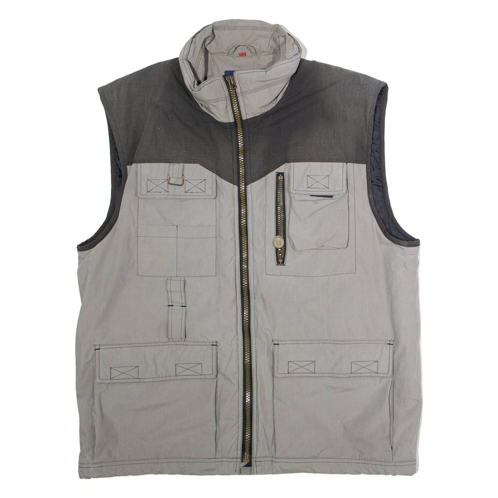CICERONE Mens Gilet Grey Colourblock L