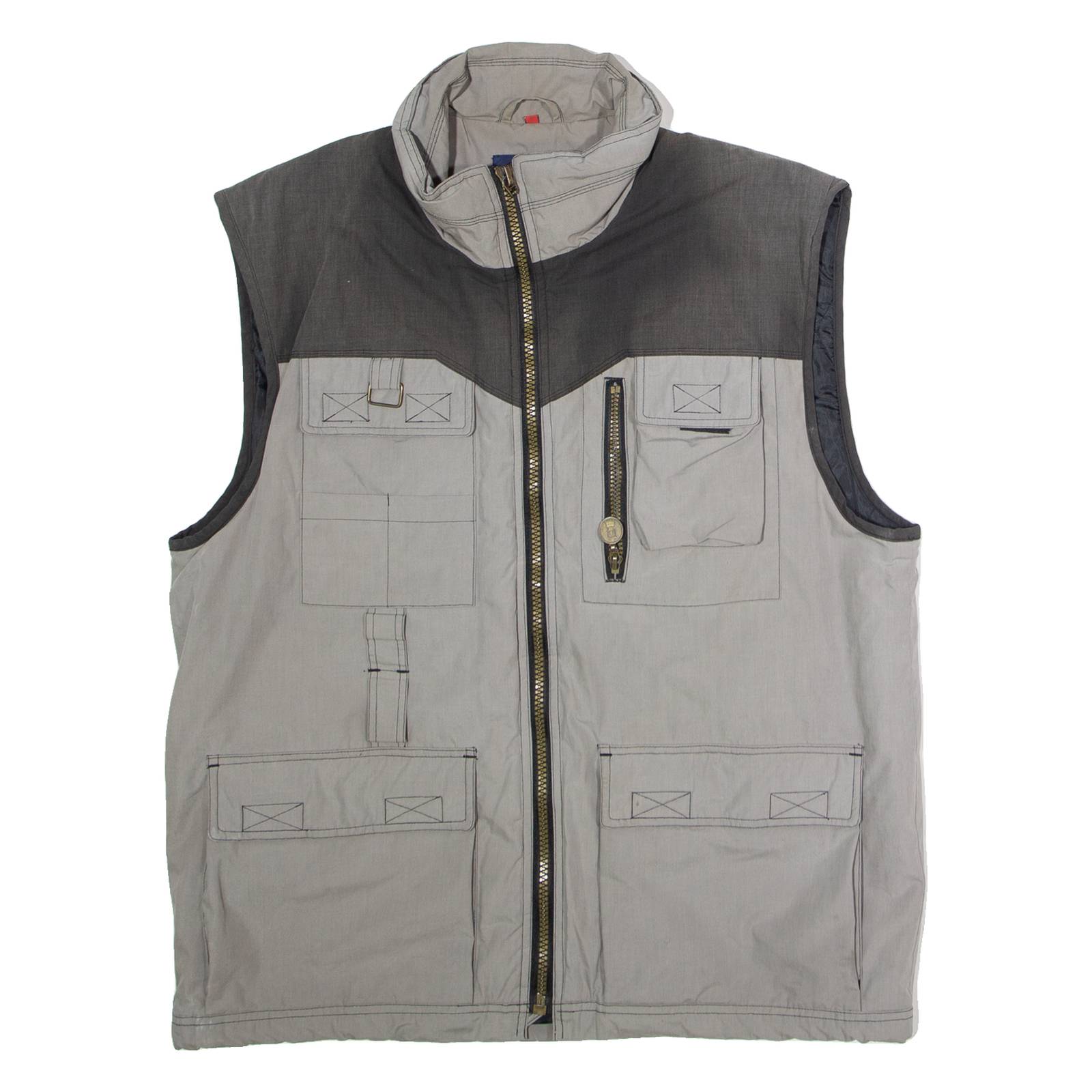 CICERONE Mens Gilet Grey Colourblock L