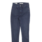 LEVI'S 721 Womens Jeans Blue Slim Skinny Denim W25 L29 Stretch Mid Rise Zip