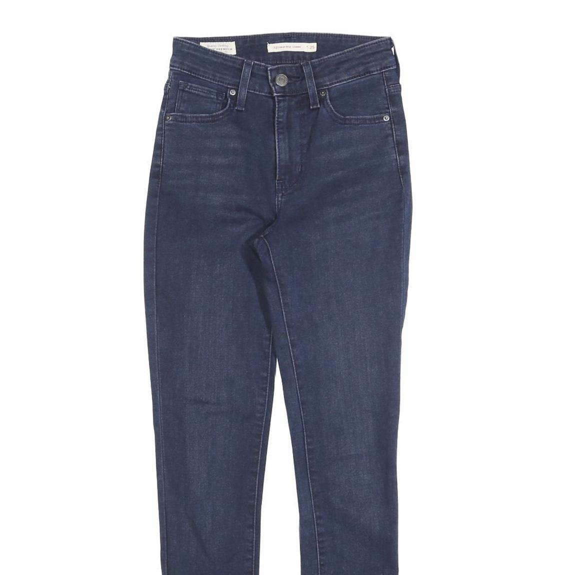 LEVI'S 721 Womens Jeans Blue Slim Skinny Denim W25 L29 Stretch Mid Rise Zip
