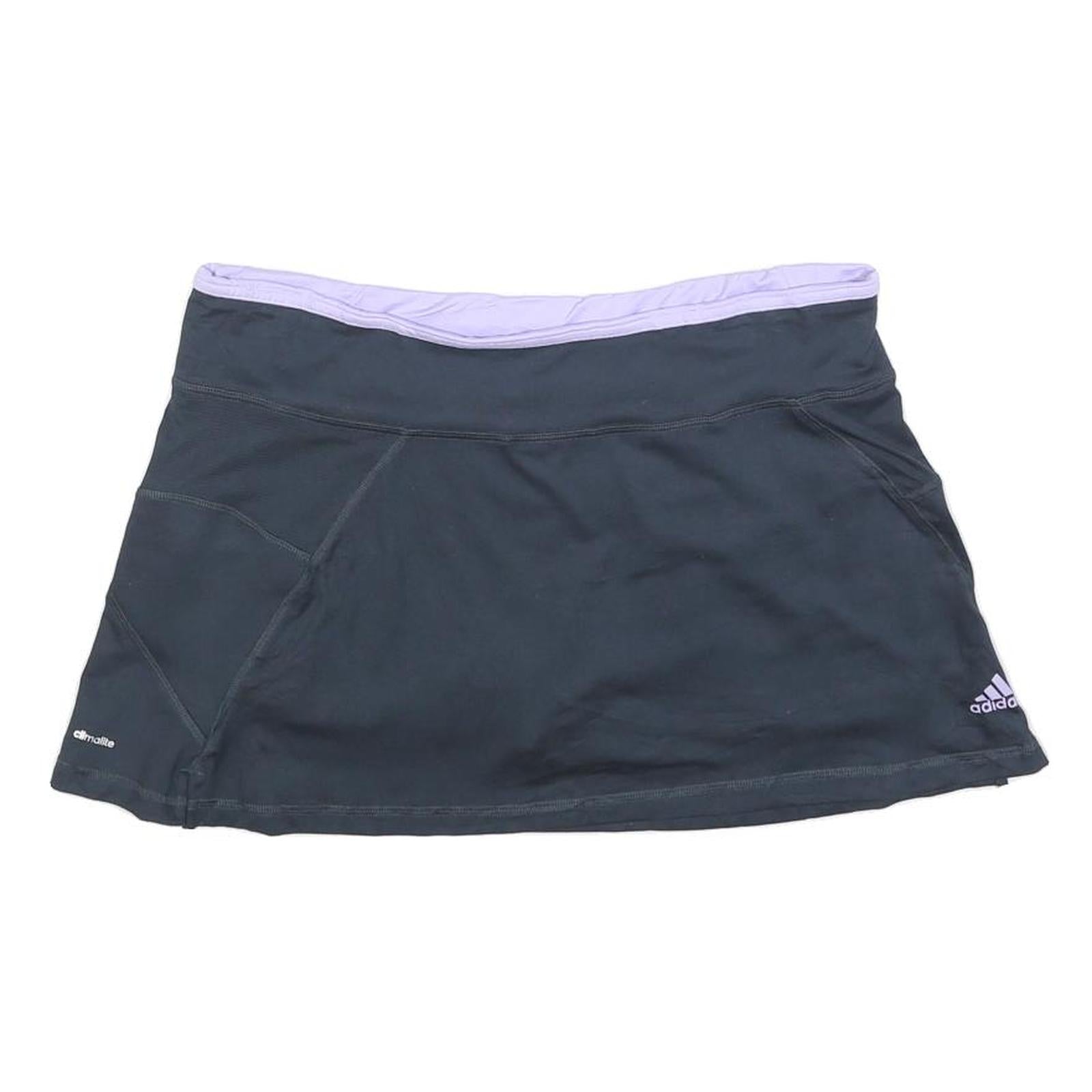 ADIDAS Womens Black & Lilac Athletic Mini Skort Polyester Blend L Sportswear
