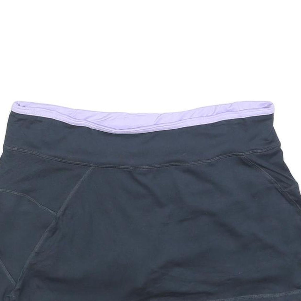 ADIDAS Womens Black & Lilac Athletic Mini Skort Polyester Blend L Sportswear