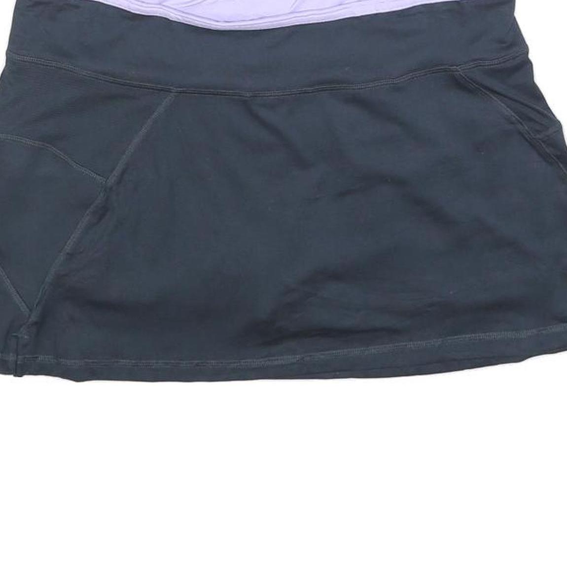 ADIDAS Womens Black & Lilac Athletic Mini Skort Polyester Blend L Sportswear