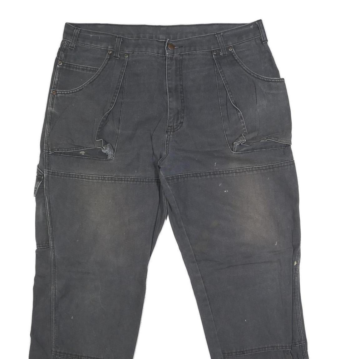DICKIES Mens Black Regular Fit Straight Leg Denim Jeans W36 L30 Workwear Style