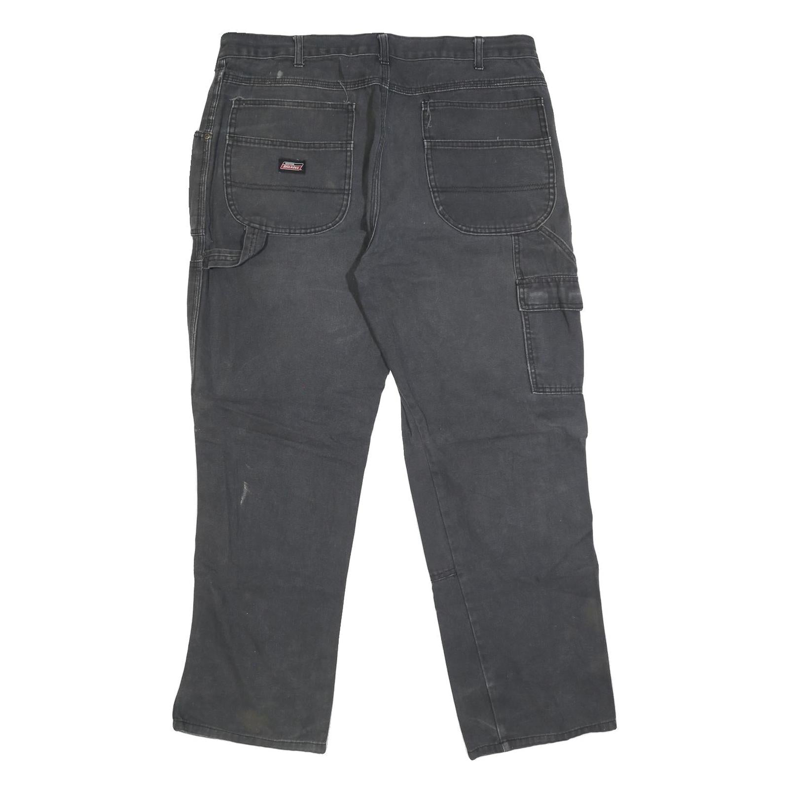 DICKIES Mens Black Regular Fit Straight Leg Denim Jeans W36 L30 Workwear Style