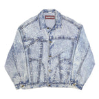 ZANTOS Womens Blue Denim Jacket L Cotton Classic Button Closure Casual Outerwear