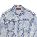 ZANTOS Womens Blue Denim Jacket L Cotton Classic Button Closure Casual Outerwear