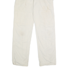 DICKIES Mens Cotton White Relaxed Straight Trousers W34 L34 Workwear Casual