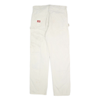 DICKIES Mens Cotton White Relaxed Straight Trousers W34 L34 Workwear Casual
