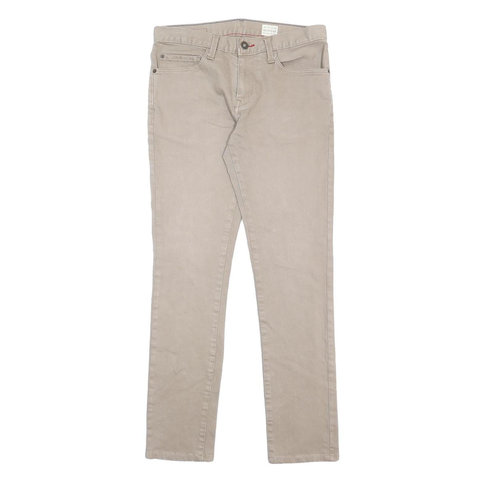 TOMMY HILFIGER Mens Jeans Beige Slim Skinny Denim W31 L30 Slim Fit Cotton Blend