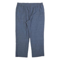 Womens Relaxed Linen Blend Blue Straight Leg Trousers W40 L30 Comfortable Casual