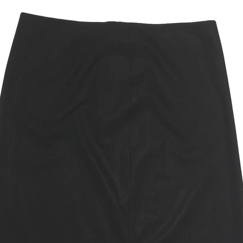Womens Black Plain Cotton Blend Straight Knee Length Skirt M Classic Office Wear