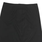 Womens Black Plain Cotton Blend Straight Knee Length Skirt M Classic Office Wear