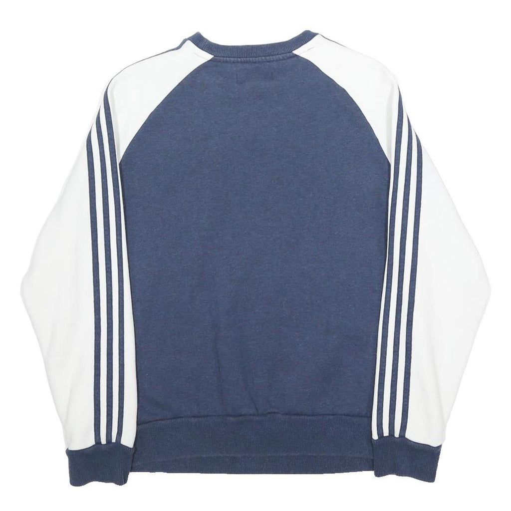 ADIDAS Womens Blue & White Floral Logo Crew Neck UK 16 Sweatshirt