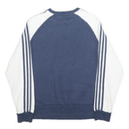 ADIDAS Womens Blue & White Floral Logo Crew Neck UK 16 Sweatshirt