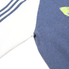 ADIDAS Womens Blue & White Floral Logo Crew Neck UK 16 Sweatshirt