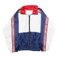 MASTER AND THE DISCIPLES Mens Navy & White Retro Nylon Jacket S Zip Casual