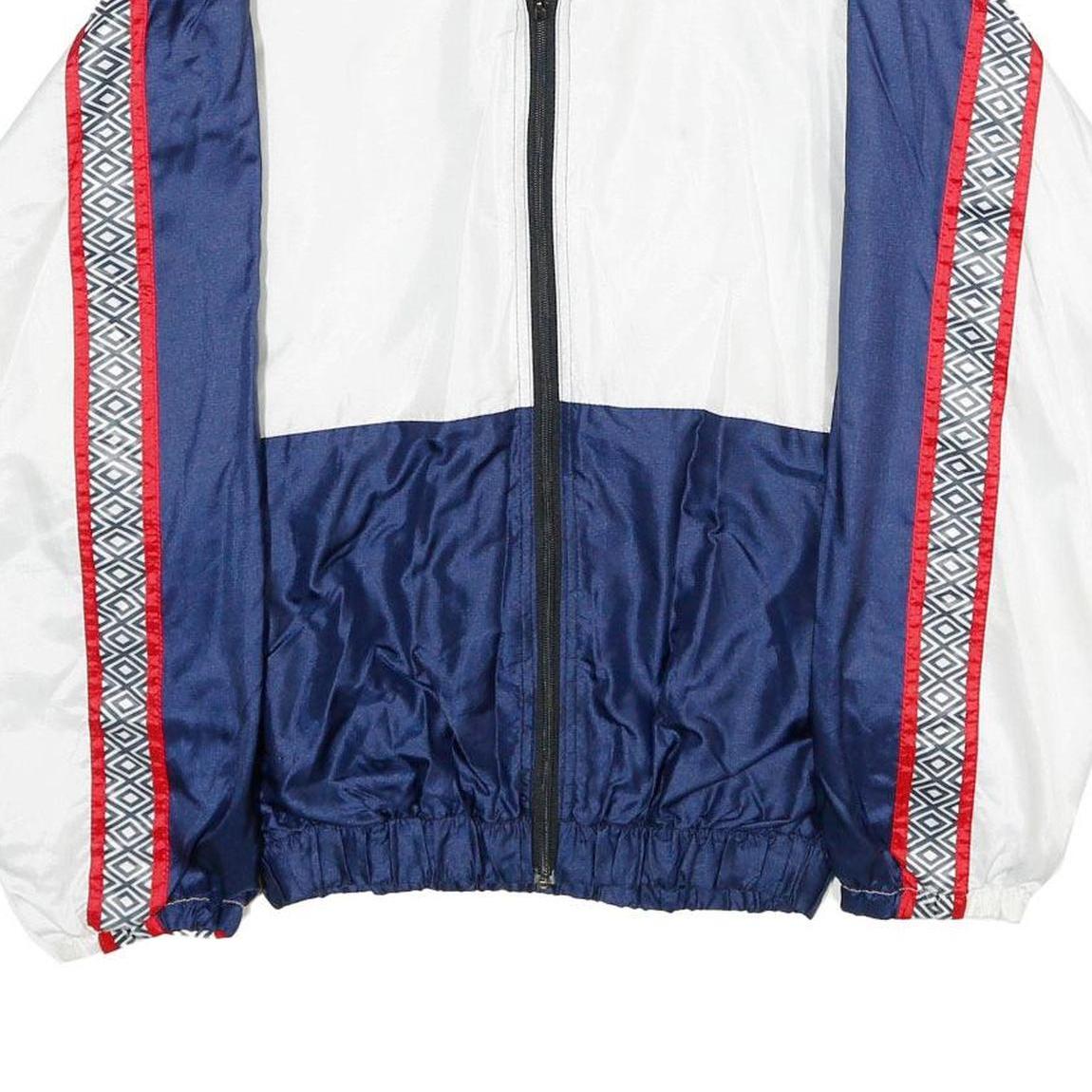 MASTER AND THE DISCIPLES Mens Navy & White Retro Nylon Jacket S Zip Casual