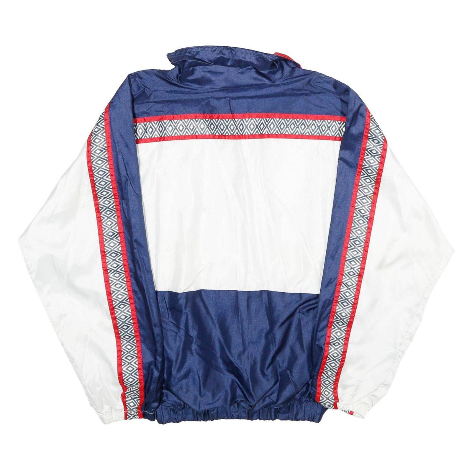 MASTER AND THE DISCIPLES Mens Navy & White Retro Nylon Jacket S Zip Casual