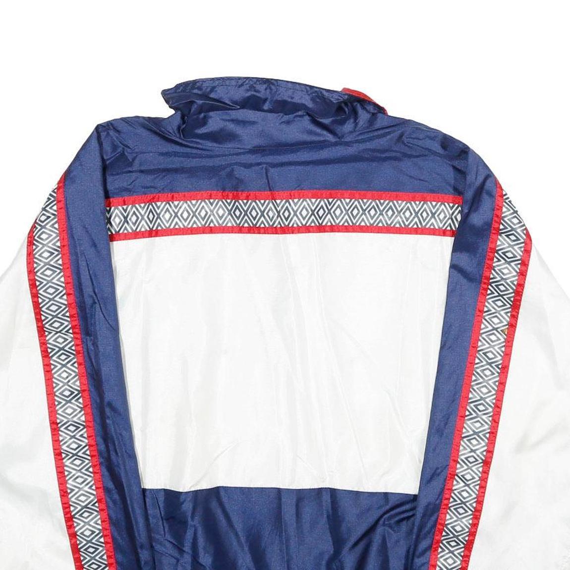 MASTER AND THE DISCIPLES Mens Navy & White Retro Nylon Jacket S Zip Casual