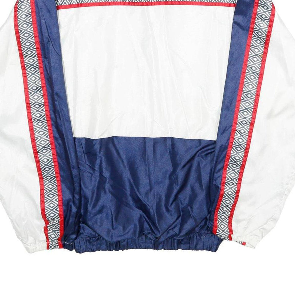 MASTER AND THE DISCIPLES Mens Navy & White Retro Nylon Jacket S Zip Casual