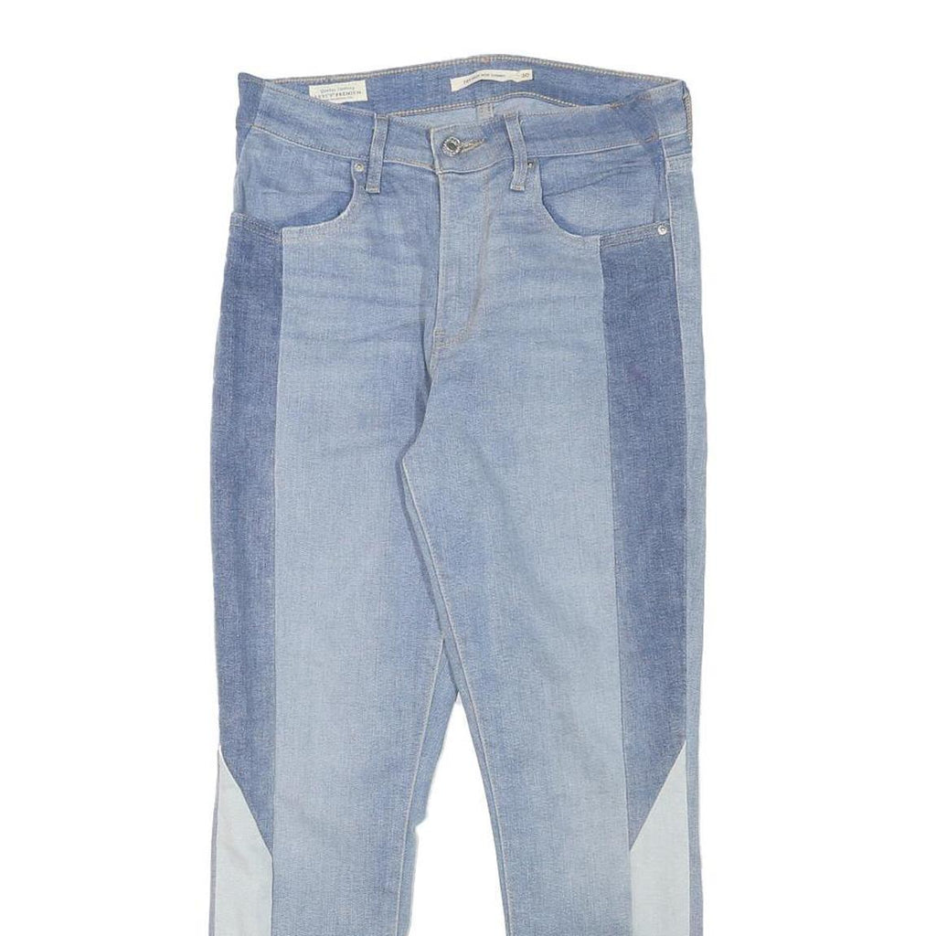 LEVI'S Womens Jeans Blue Slim Skinny Denim Light W24 L26 Patchwork Zip