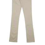 DICKIES Womens Slim Fit Beige Cotton Blend Trousers W26 L32 Zip