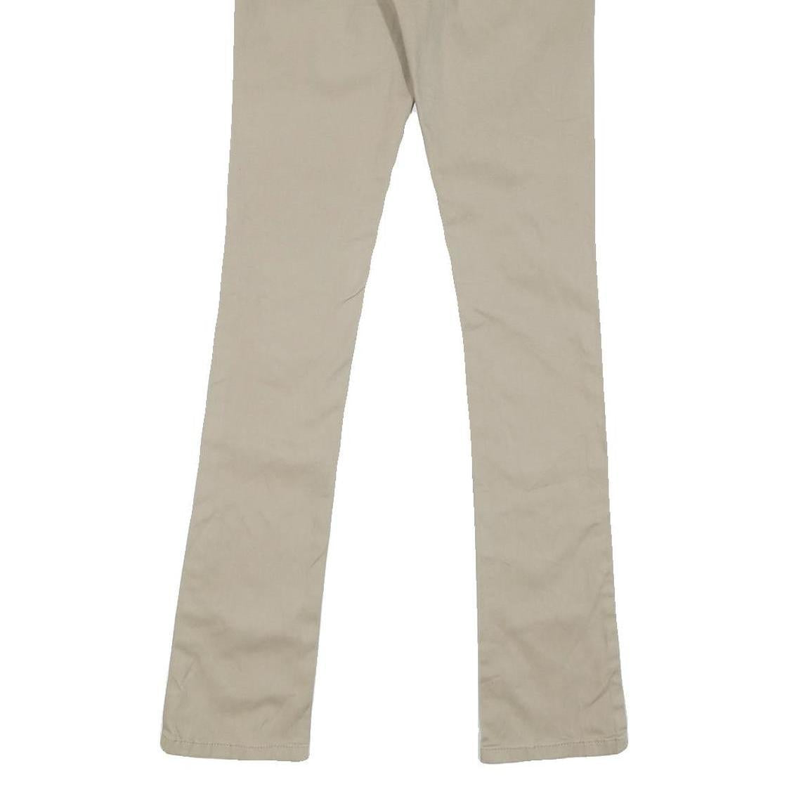 DICKIES Womens Slim Fit Beige Cotton Blend Trousers W26 L32 Zip